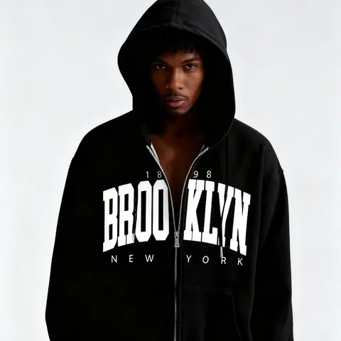 American hooded zip-up Men Winter 100%Cotton New York woman Vintage fleece sweatshirt Casual fall clothes y2k oversized hoodie