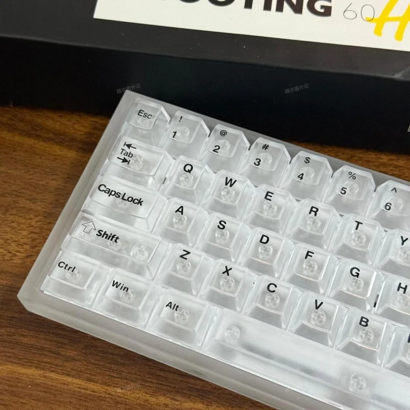 Retro Frosted Translucent Keycap,131 Keys Cherry Profile Crystal Shine Through Custom PC Key Caps For MX Mechanical Keyboard