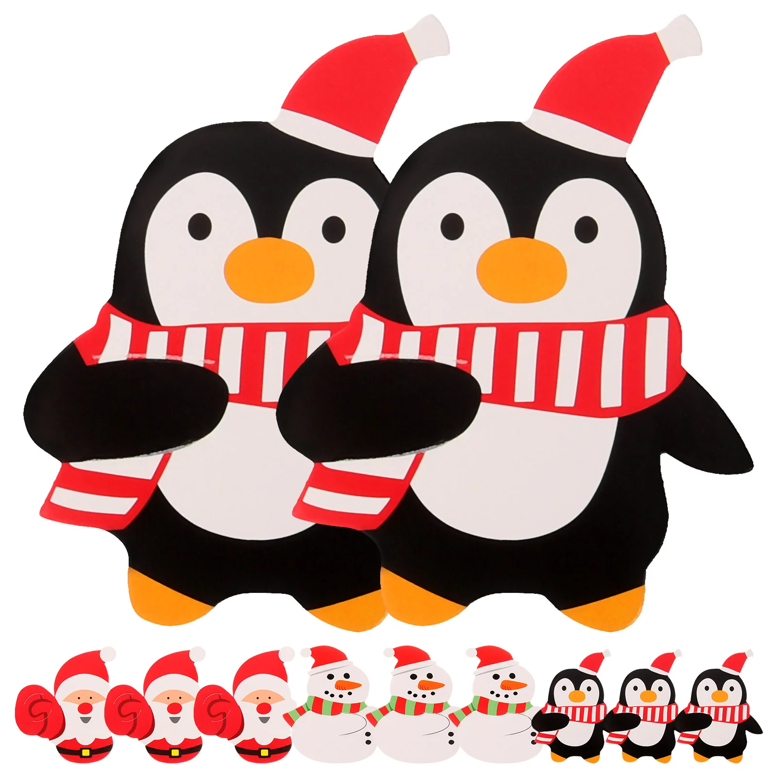 

150 Pcs Penguin Lollipop Paper Christmas Decoration Card Filler Candy Packing Supply