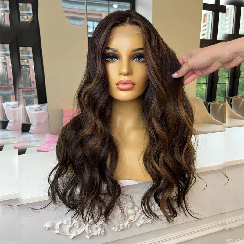 

Gluelesss 30inch 250% Density Highlight Blonde Jewish 5x5 Silk Base European Human Hair Wigs Body Wave For Women with Baby Hair