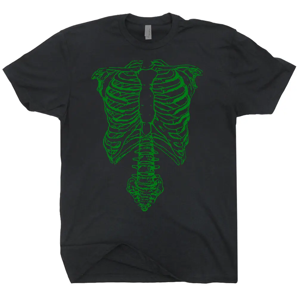 Green Skeleton T Shirt Vintage Spinal Tap Spine Ribs Movie Tee 70s 80s Halloween