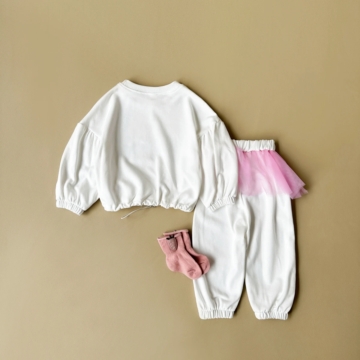 Spring Autumn Girl Baby Clothing Cotton Set Top+Pants 2PCS Long Sleeved Bow Print Cartoon Pullover Lace Girl Casual 1-4Y