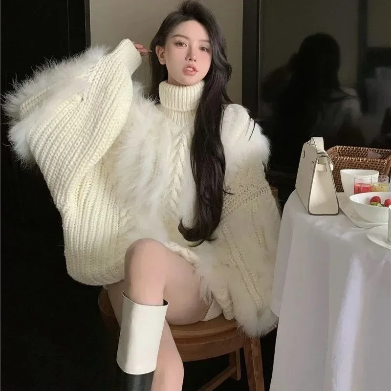 

Loose and Lazy Fengsen Sweater Pullover Knit Sweater Autumn Winter New Style Design Twisted Top for Women