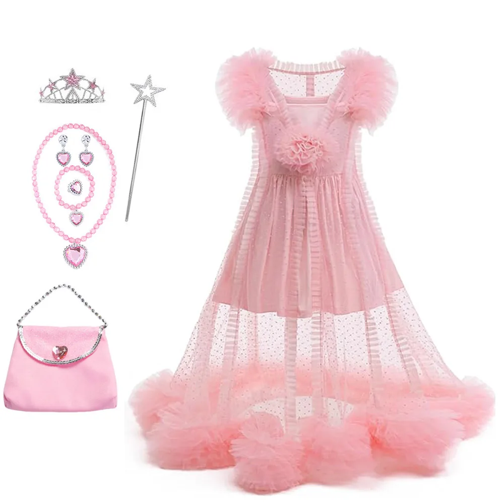 

Платье принцессы без рукавов для девочек, сетчатое платье Wicked на Хэллоуин и аксессуары для девочек, день рождения, карнавал из фильма, От 3 до 10 лет