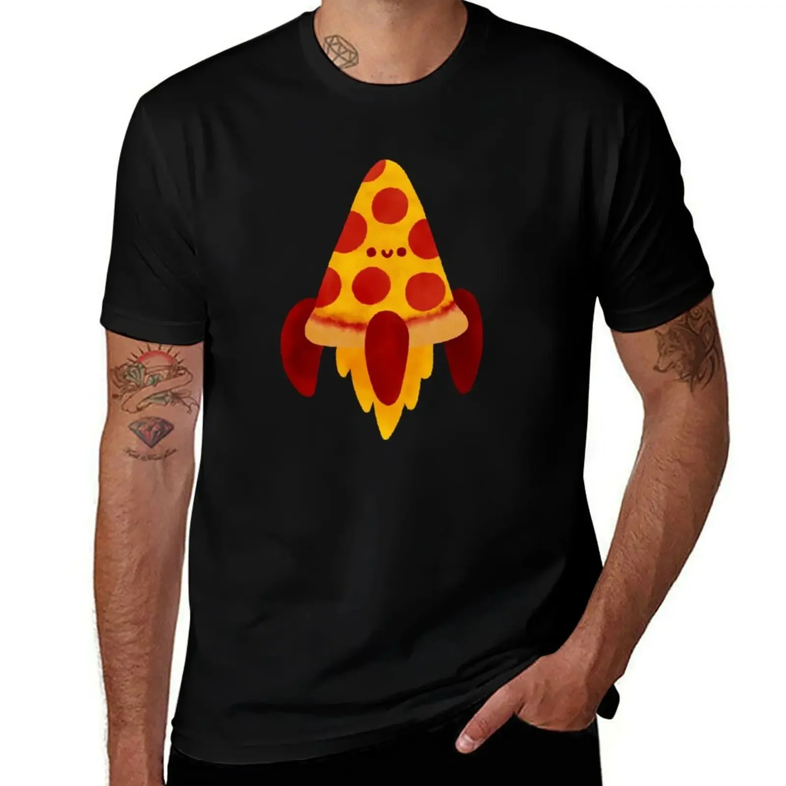 

Pizza Rocket T-Shirt basketball graphic tees man t shirt boys whites Man t-shirt mens graphic t-shirts