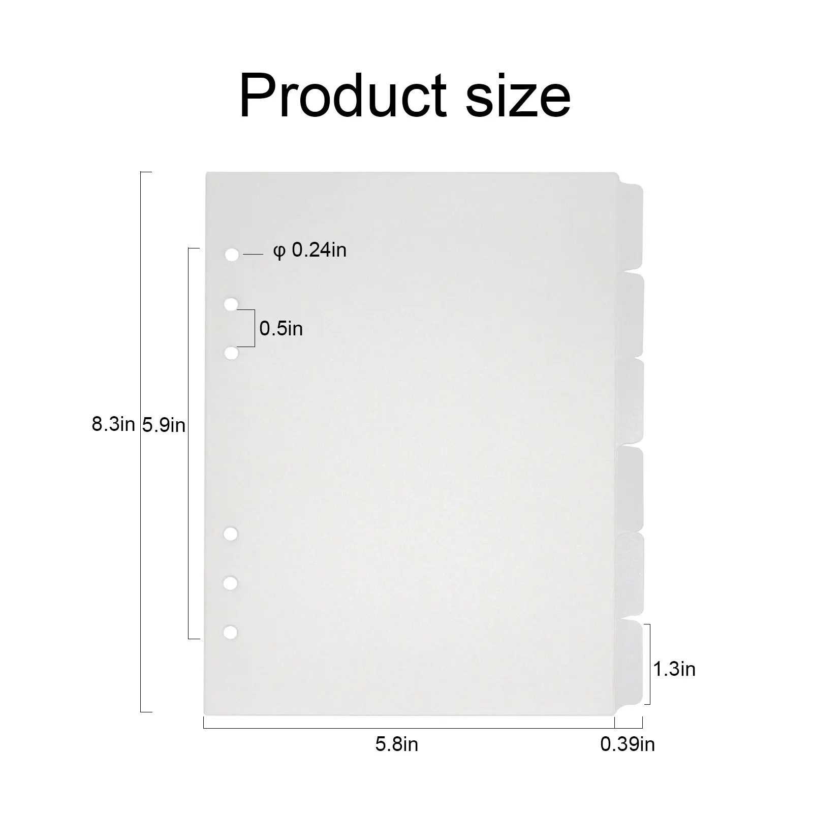 Binder 6 Holes Translucent Dividers For Journal Notebooks Notepads A5 Standard Size Index Dividers