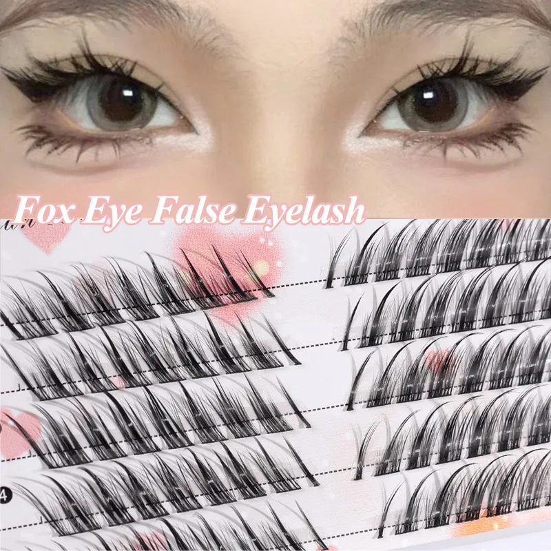 Fos 3D 밍크 내추럴 소프트 만화 C 컬 속눈썹, 날개 끝 눈 연장 인조 속눈썹, 익스텐션 메이크업 도구, 3 줄, 5 줄