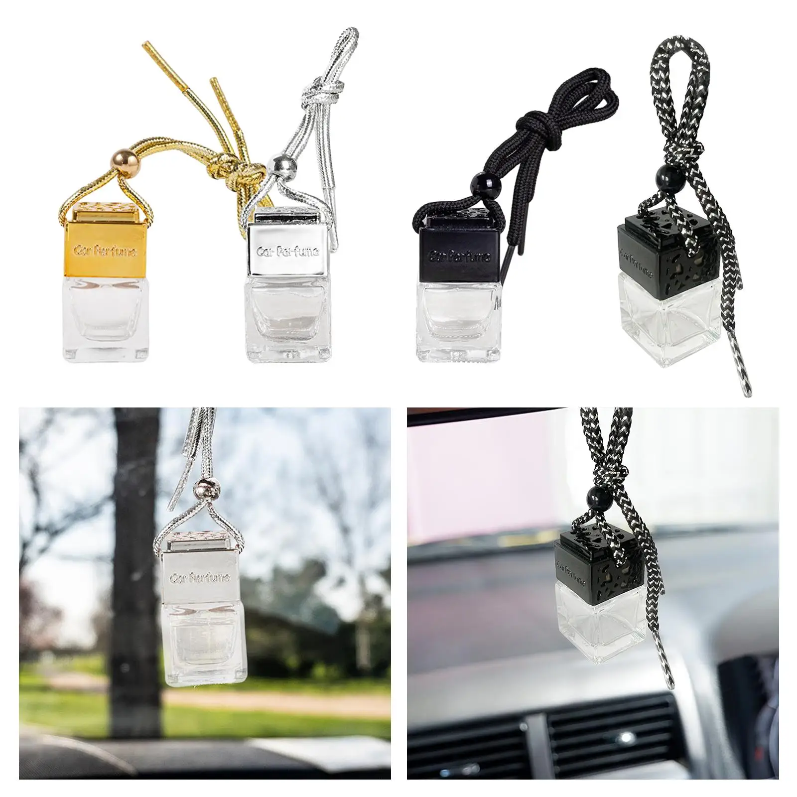 Car Diffuser Office Home Decor Empty Pendant Perfume Bottle Reusable Auto Interior Accessories Essential Oils Diffuser Bottles