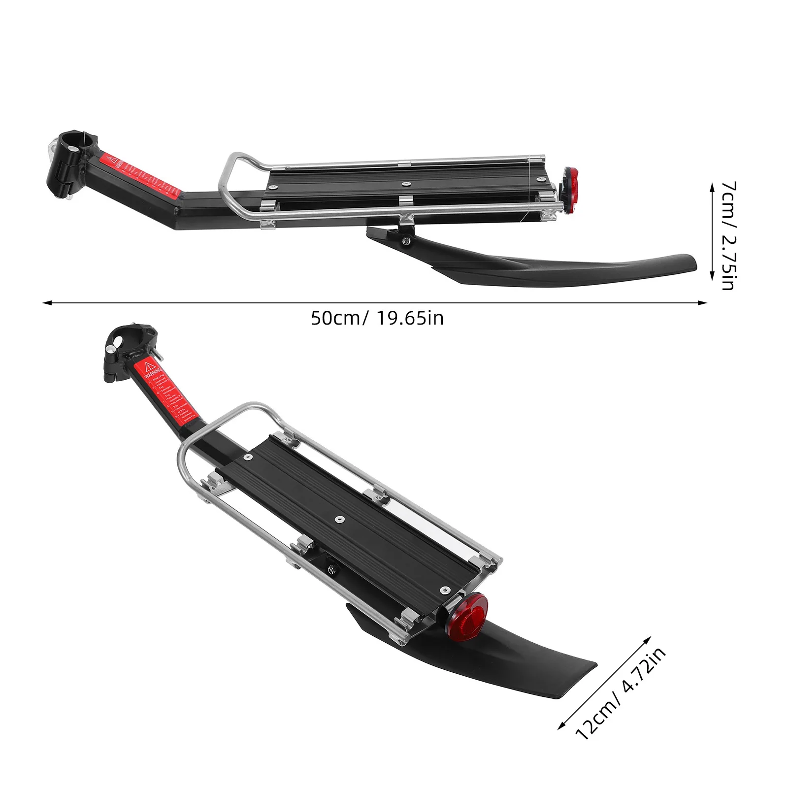 1 Juego de Portaequipajes Trasero para Bicicleta de Aleación de Aluminio, Desmontable, Multifuncional, Ajustable y Resistente al Desgaste