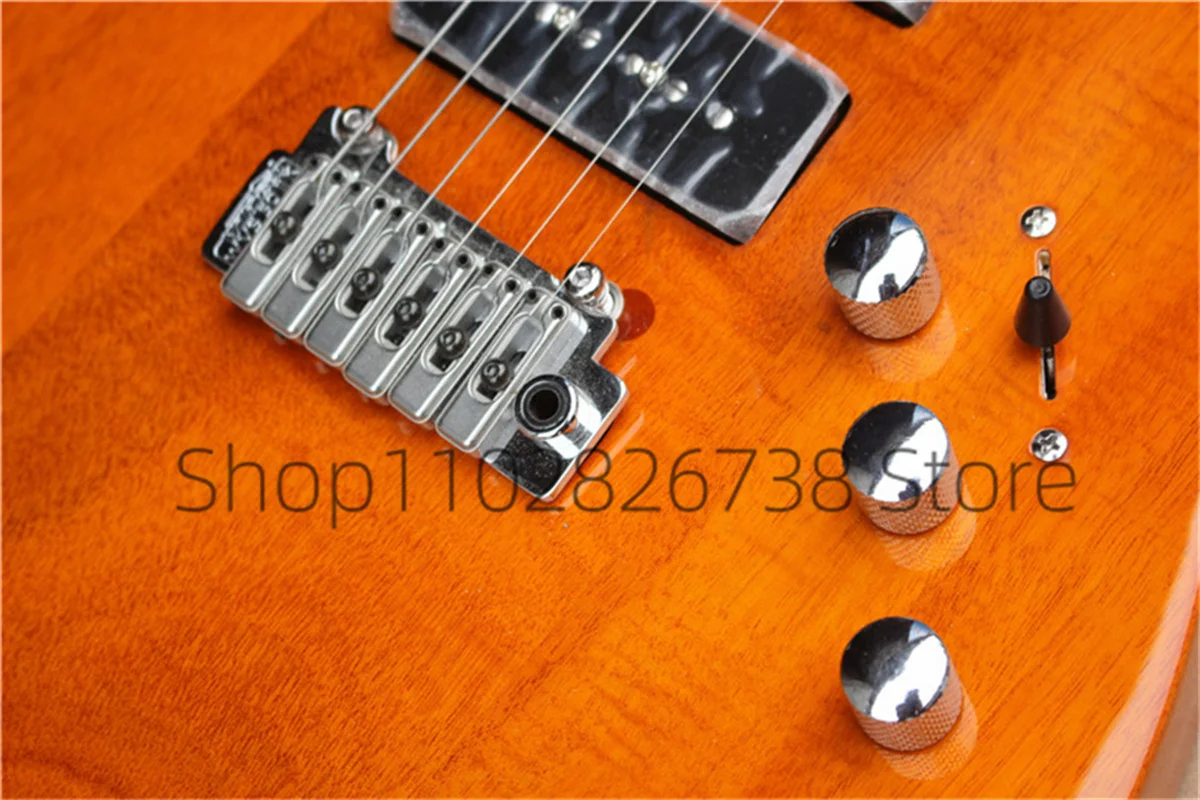 Classic Orange Electric Guitar Te Guitar Wikin Bridge P90 Pickups Bird eyes Maple Fretboard Chrome Tuners Factory Custom