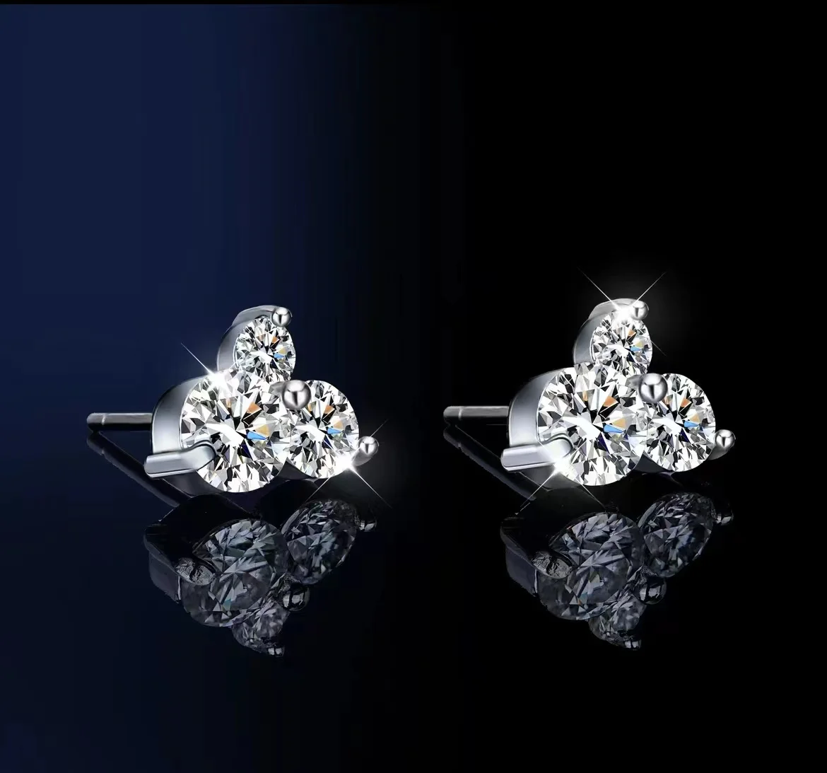 925 srebrne kolczyki Moissanite brzoskwiniowe kwiaty modne Temperament lekki luksusowy damski walentynki dzień matki