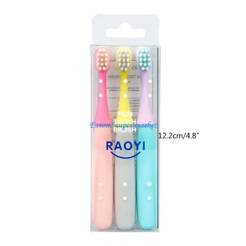 090B 3 PCS/مجموعة شعيرات ناعمة الأطفال لطيف فرشاة أسنان الفطر كرتون لفرشاة أسنان رأس الأطفال