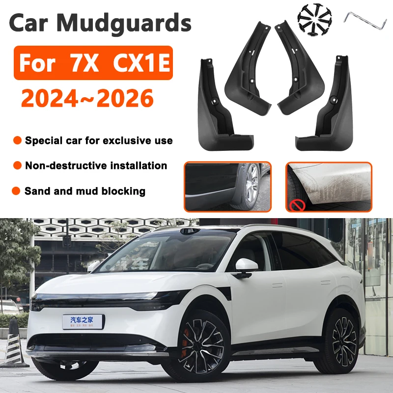 

Car Mud Flaps For Zeekr 7X CX1E 2024 2025 2026 Anti-collision Auto Mudguards Splash Guard Anti-scratch Fenders Car Accessories