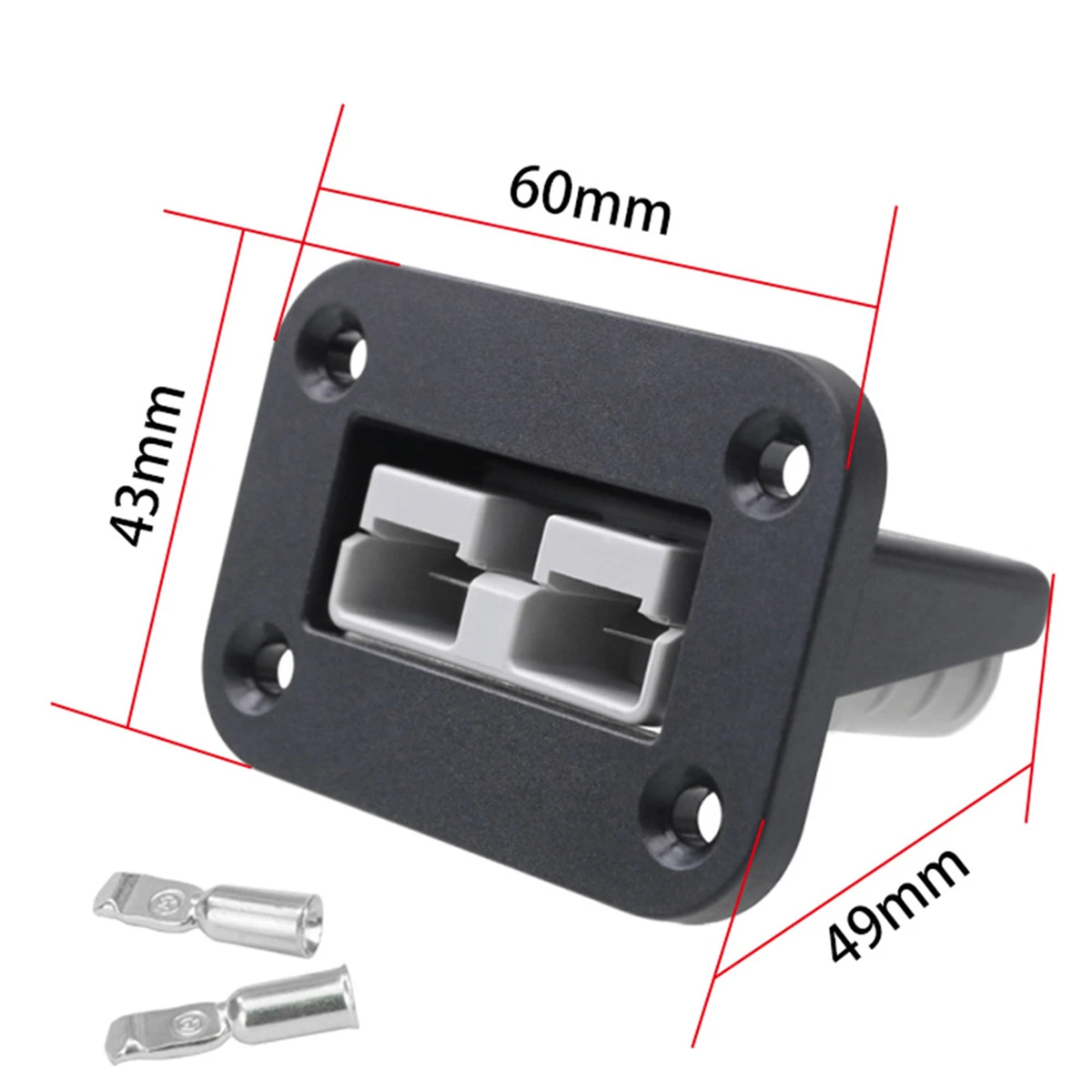 50A Flush Mount Car Anderson Plug Connector Socket Install Bracket Recharge Panel Kit for Caravan Camper Boat Truck