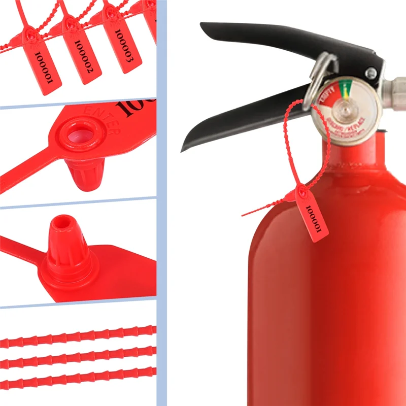 HLZS-1000 Pieces Fire Extinguisher Label Manipulating Seal Polypropylene Plastic, Anti-Operation Seal,Safety Seal 250Mm