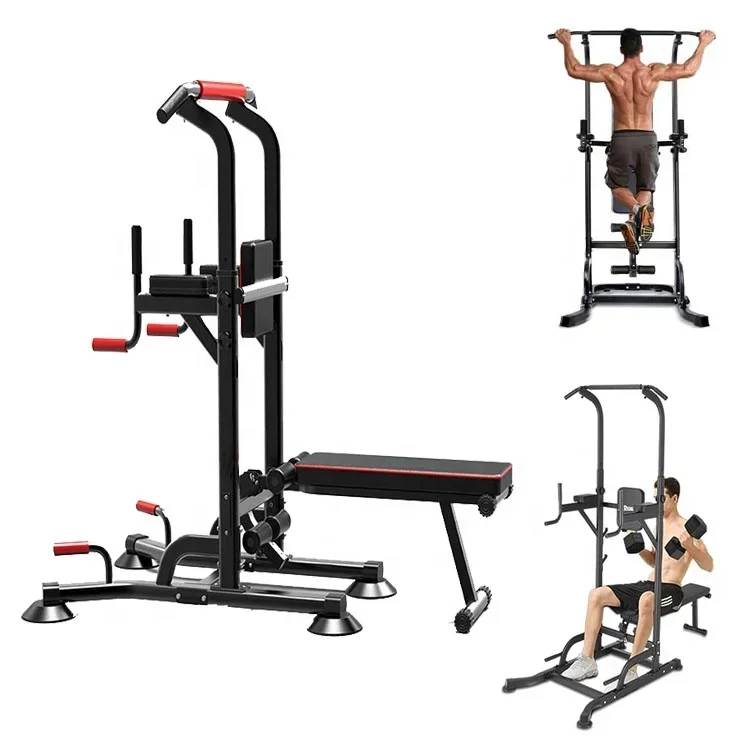 Adjustable Horizontal Multi-Function Power Tower Dip Station Pull Up Bar for Home Office Gym