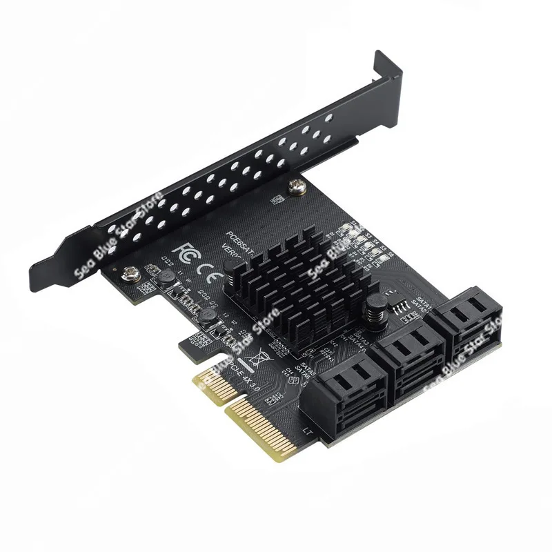 Expansion card PCI-E3.0 GEN3 to 6 ports 8 ports 10 ports SATA3.0 hard disk 6G expansion card ASM1166 master