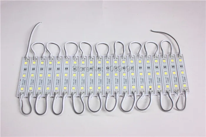 100pcs 5050 3 โมดูล LED สีเหลือง/สีเขียว/สีแดง/สีฟ้า/สีขาว/อบอุ่นสีขาวกันน้ำ IP66 DC12V ฟรีเรือ