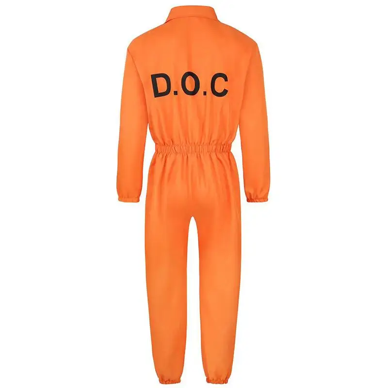 loween Workwear Onesie Roleplay Set Men's Women's Waist-Cinching Ba Printed Prisoner Costume Ethnic Stage Costume