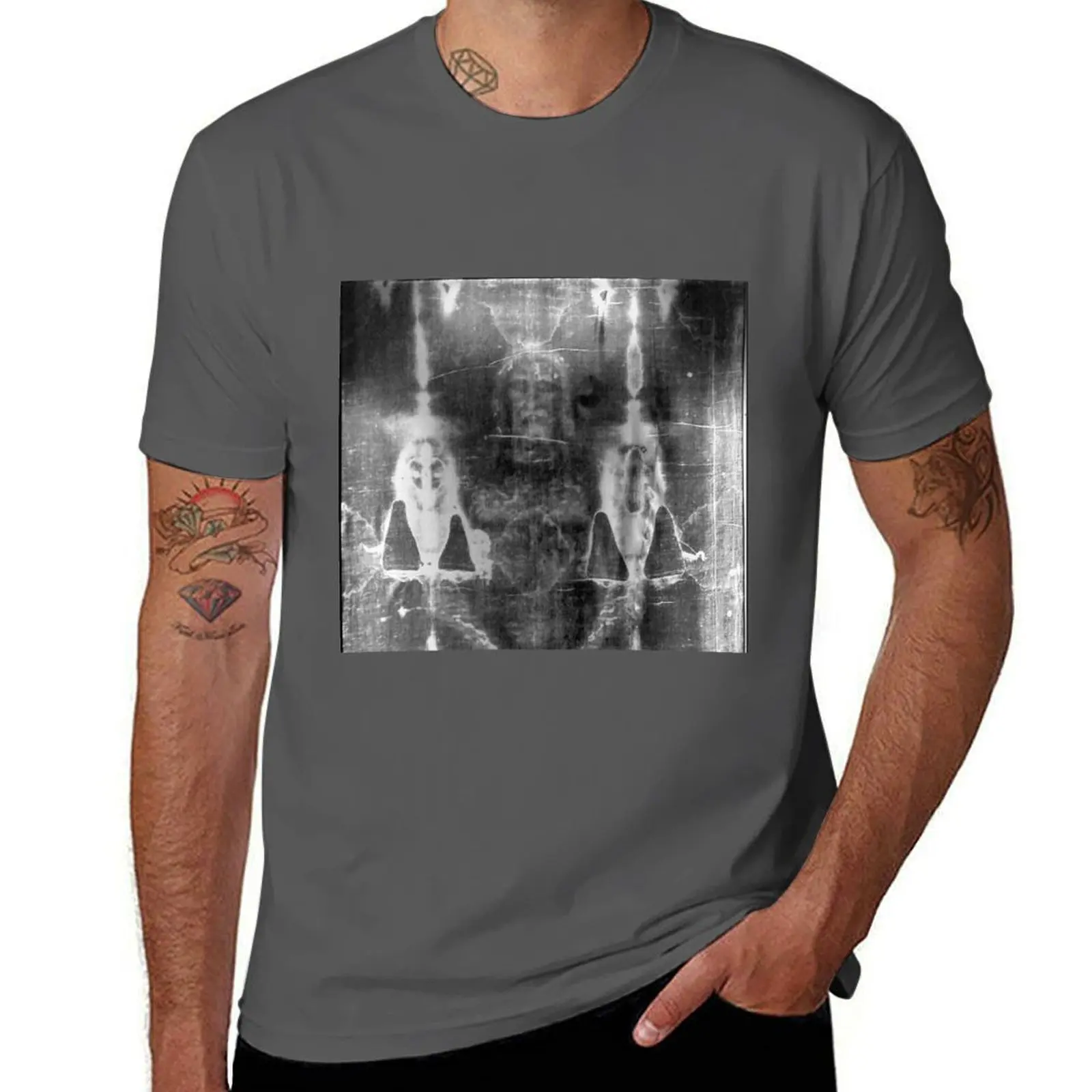 

Easter: Holy Face of Jesus negative of the shroud of Turin T-Shirt graphic t shirts for man mens graphic t shirts T-Shirt