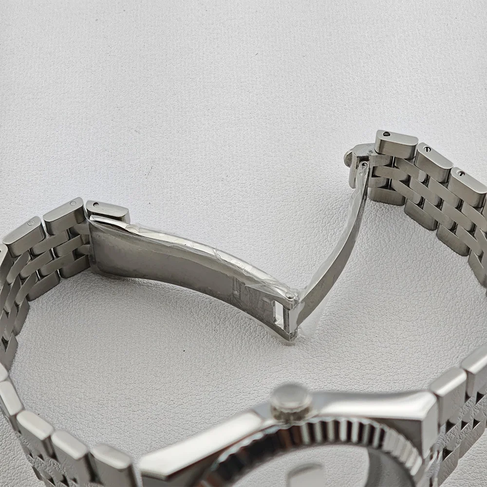 39.5mm メンズ シルバー ケース ウォッチ NH35 ムーブメント フルボディ ミラー サファイア ダイヤル 33.8mm 高品質時計部品 NH35 ダイヤルに適合