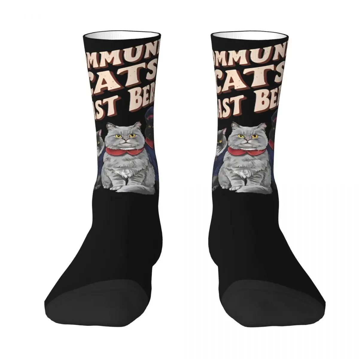 Casual Women Men Socks Novlety Communist Cats Of East Berlin Wear Cute Retro Style Cat Lover All Season Sock