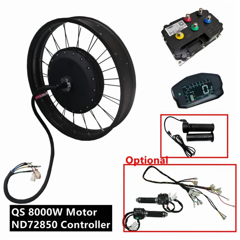 

NBpower/QS273 V3 72v 8000W Fat Ebike kit 150mm Dropout Electric Snow Bike Motor Wheel with ND72850 Controller DKD Display