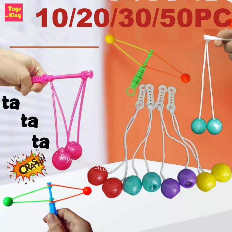 10/20/30/50PC Plastic Touch Balls Clacker Ball Toy Hand Shaking Double Balls Kids Novelty Stress Reliever Toys Party Favor Gift