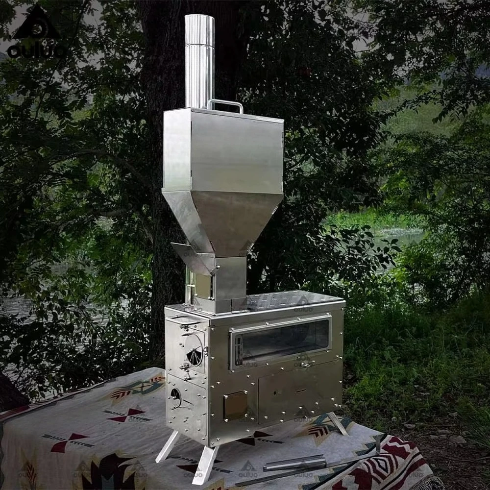 

High Quality Stainless Steel All-in-One Camp Stove Wood & Charcoal Burning-for Outdoor Water Boiling & Cooking