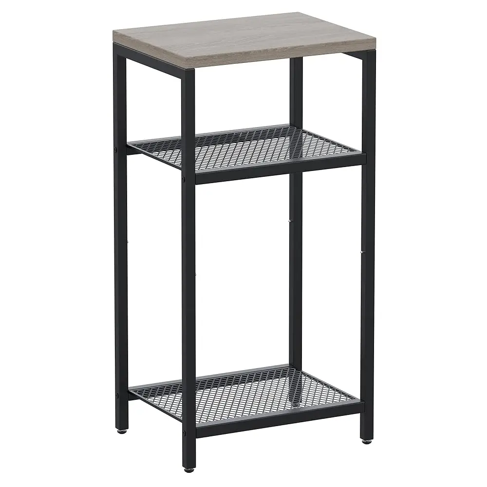 

Side Table, 3 Tier End Table, Tall Telephone Table, Night Stand For Small Spaces, Sturdy Metal Frame, Living Room, Bedroom,