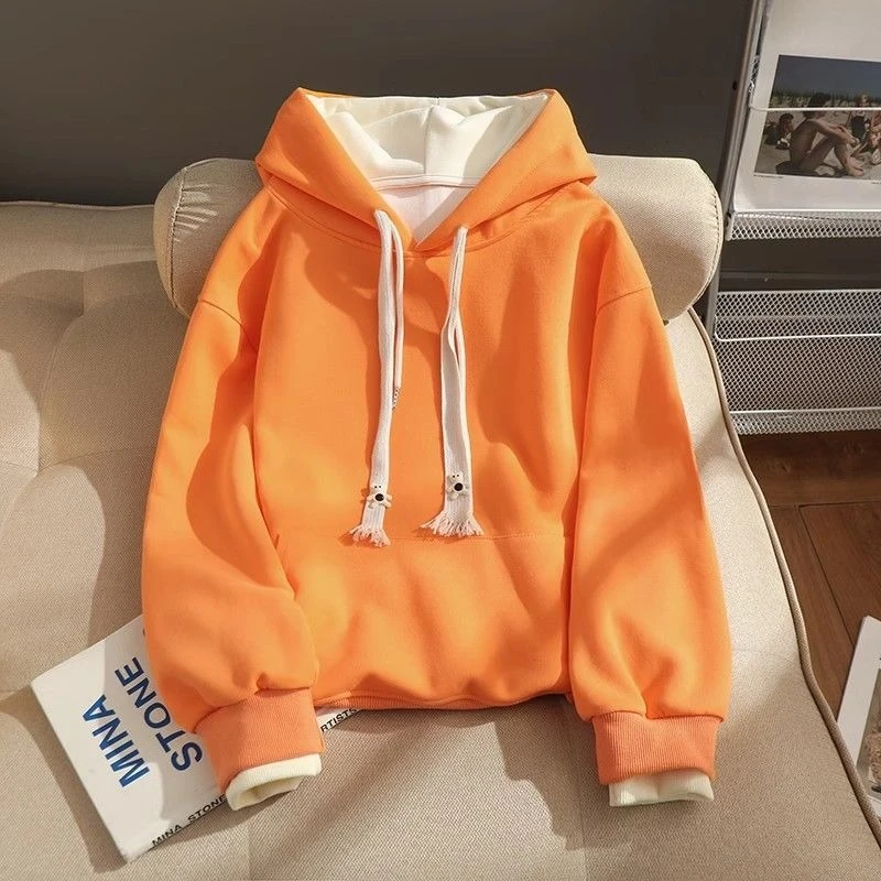 Women Hoodie Two Piece Hooded Sweatshirt Loose Casual Long Sleeve Pullover Streetwear Autumn Winter Top