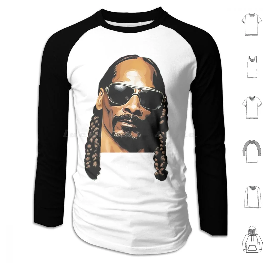 Snoop Dog Hoodies Long Sleeve Snoop Dog Rapper Celebrity Famous Braids Chill Gold Chain Glasses