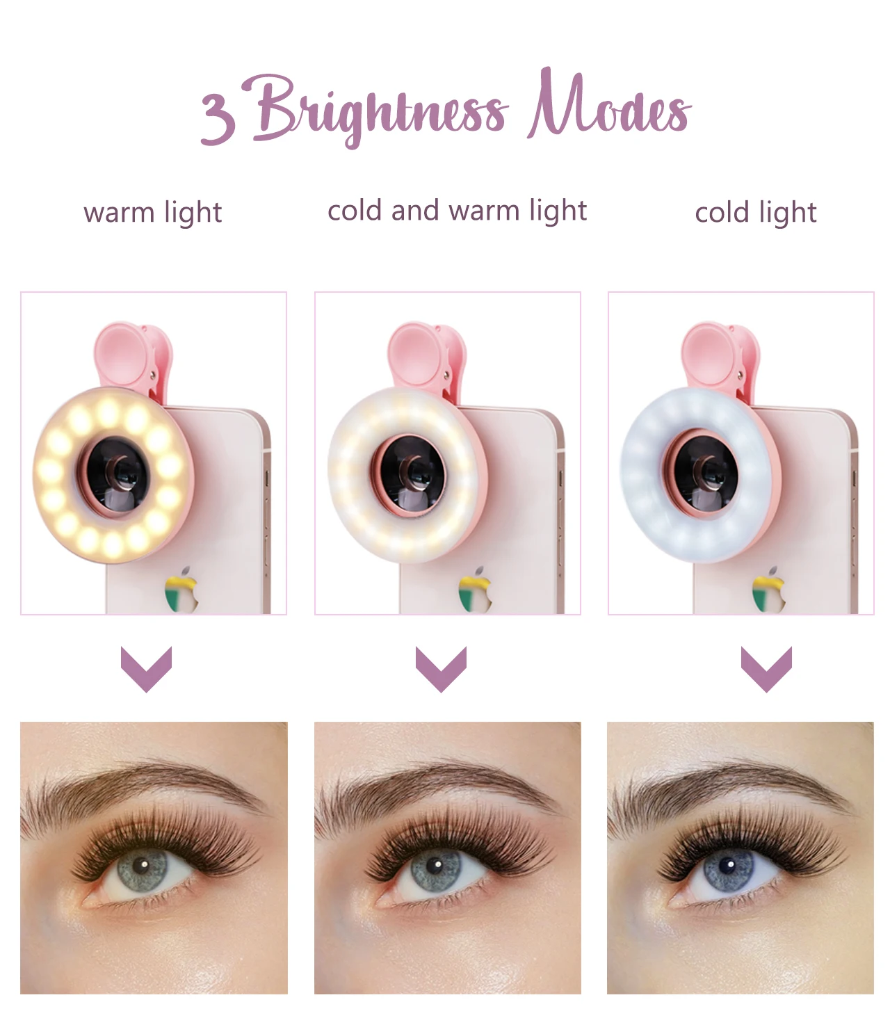 Neues Objektiv für Mobile 15X Fill Ring Light Selfie Live Lampe Kameraobjektiv mit LED Universal Flash Smartphone Tragbarer Lichtclip – Detail 4
