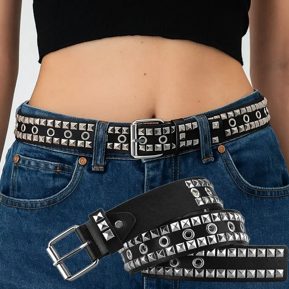 أزياء المرأة دبوس مشبك برشام حزام تصميم فاخر ريترو الأعمال حزام الخصر عارضة فاسق زنار يقترن مع التنانير الجينز #4