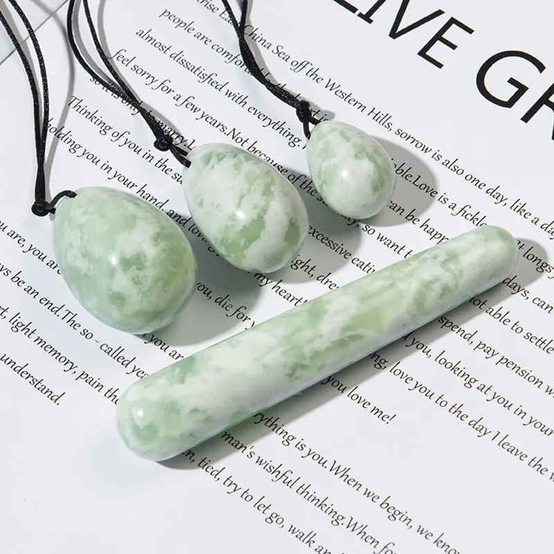 

Pure White Jade Egg Massage Set for Postpartum Recovery - Natural Jade Stone Women's Health Care Relaxation Tool