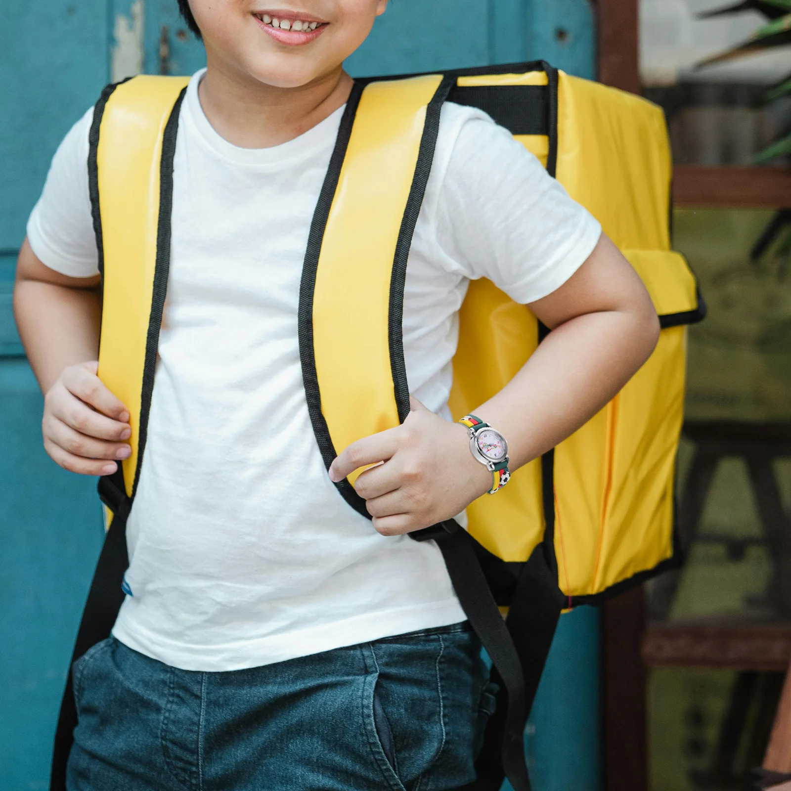 ساعة كارتون لكرة القدم للأطفال، حركة كوارتز دقيقة ثلاثية الأبعاد، ساعة يد تناظرية متينة للأطفال للمدرسة في الهواء الطلق #4