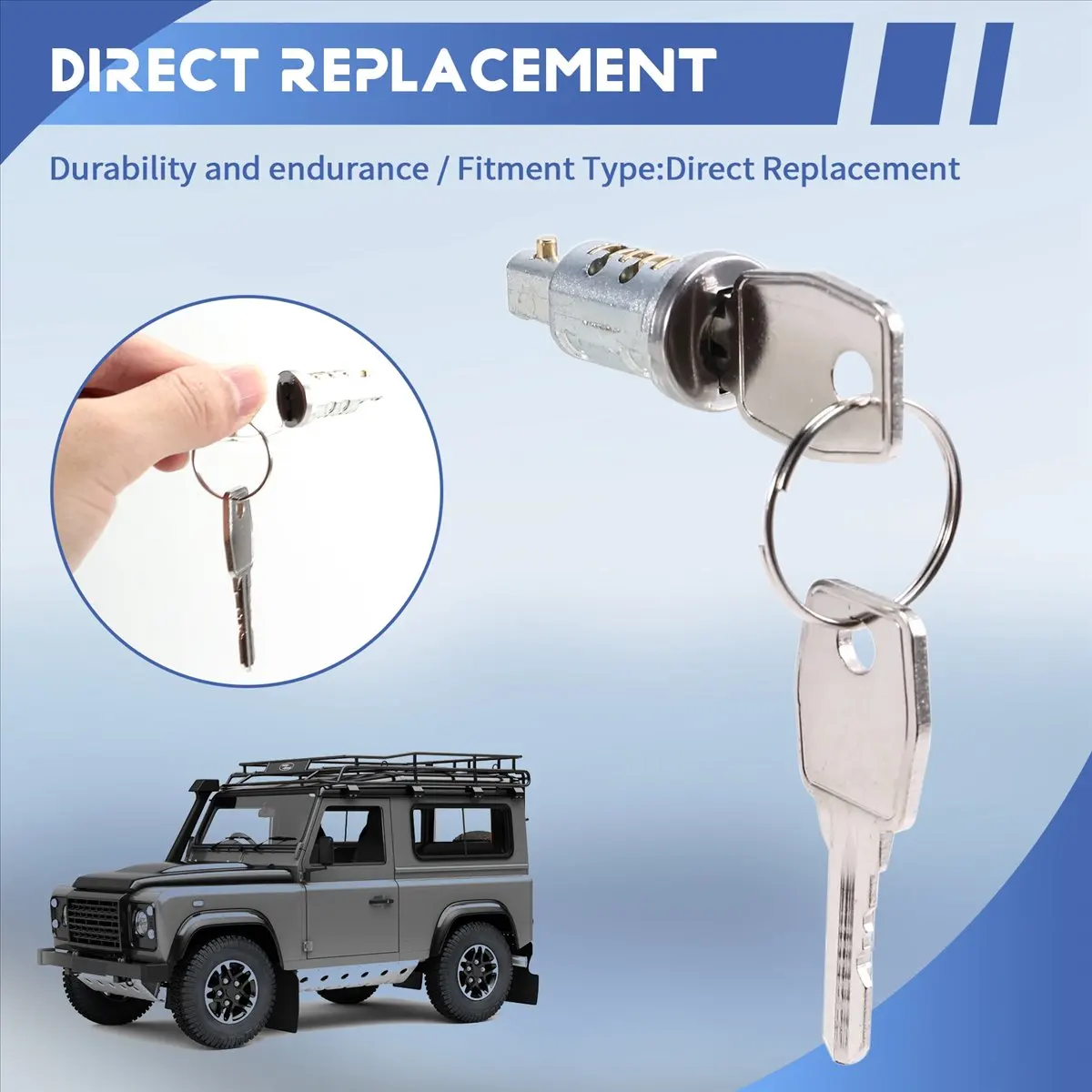 Super Sale Car Door Lock Barrel Set with Keys Car Door Locking System Accessories Mtc6504 for Land Rover Defender 90 110 130 - view 3