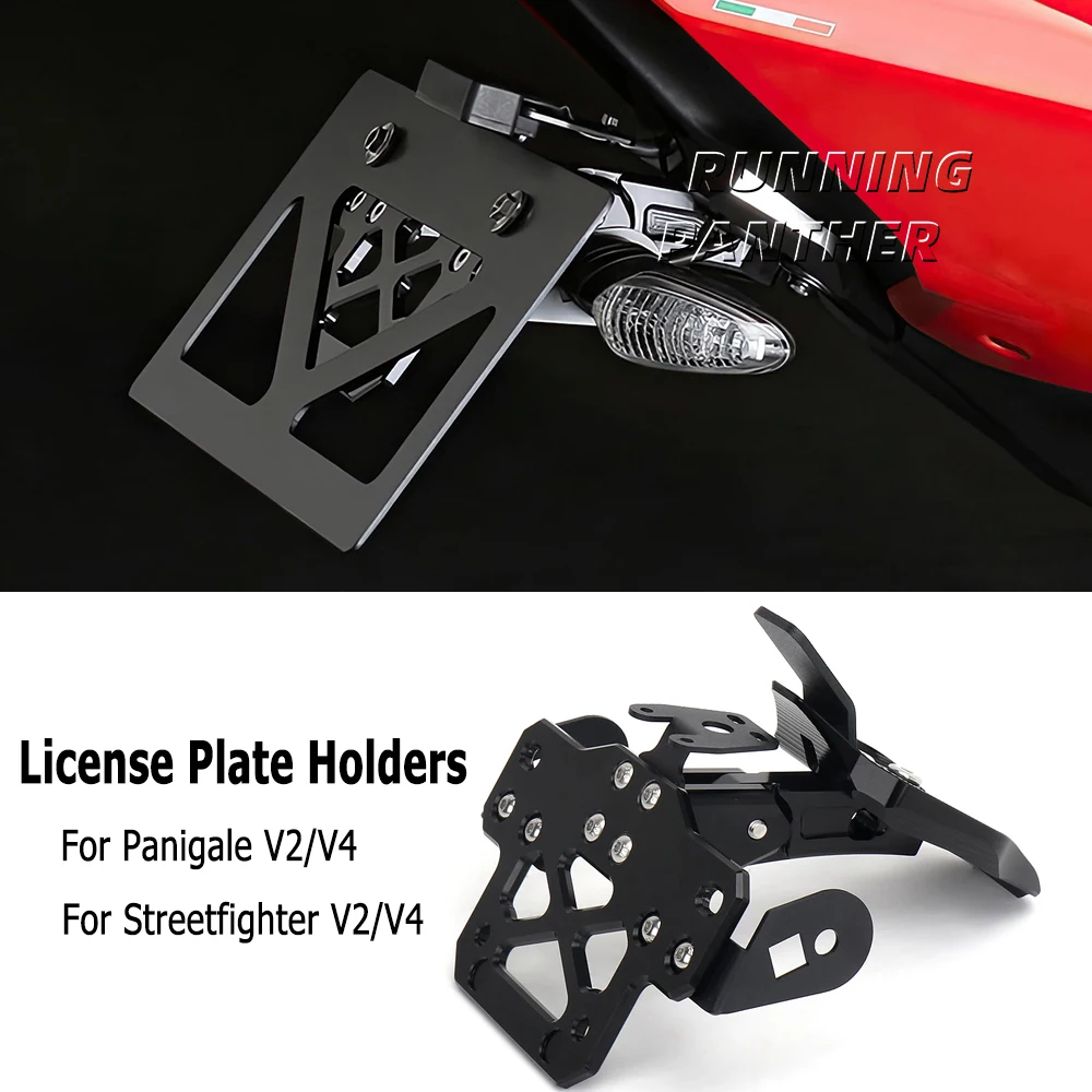 

Aluminum Mount Bracket Registration Number Plate Motorcycle License Plate Holder For Ducati Streetfighter V2 V4 Panigale V4 V2