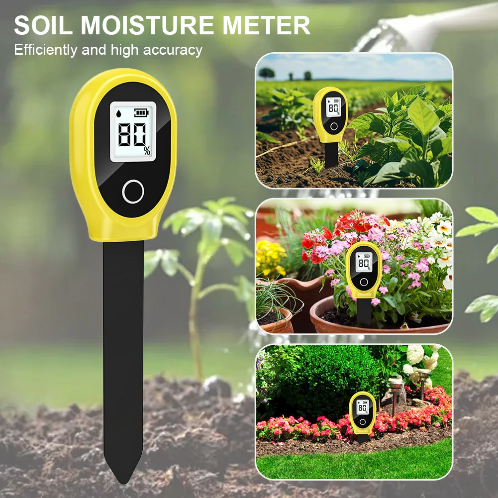 Mini Soil Moisture Detector Tester Digital LCD Soil Water Content Analyzer Meter for Indoor Planting Potted Garden Flower Lawn