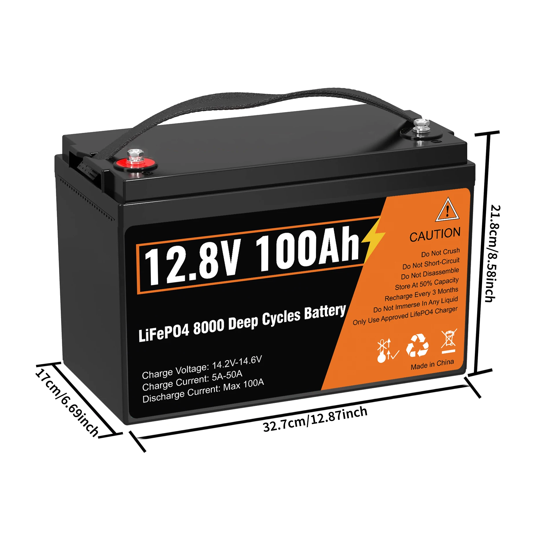 

12V 100AH LiFePO4 1280WH Battery Ideal for RV and Camping
