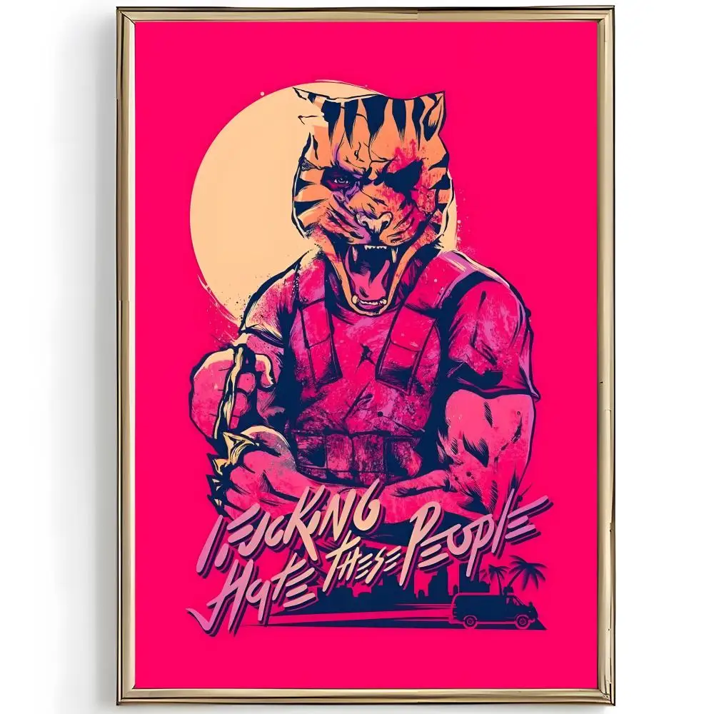 Intense Game H-Hotline Miami Poster Unique Home Decoration Ideas & Stylish Interior Art