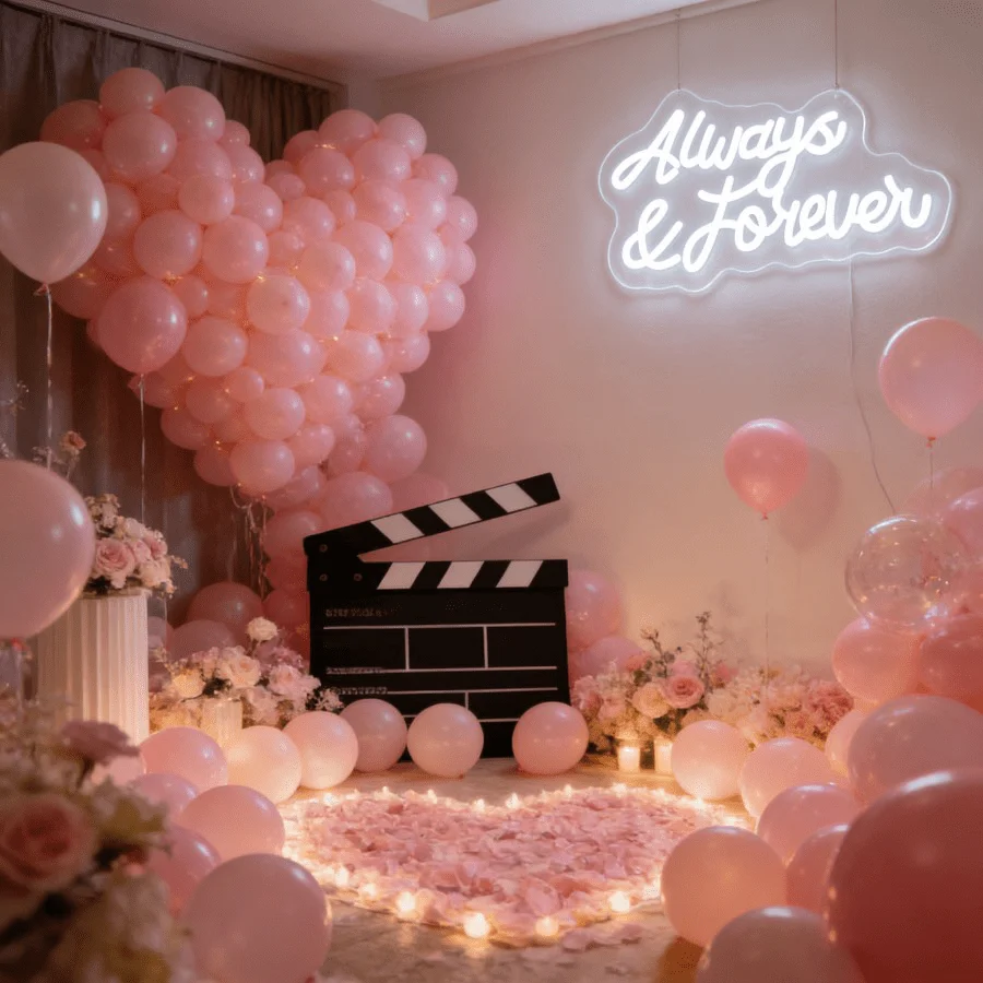 Always & Forever Neon Sign LED Romantic Wedding Decor for Bedroom Living Room Anniversary Valentine's Day Gift