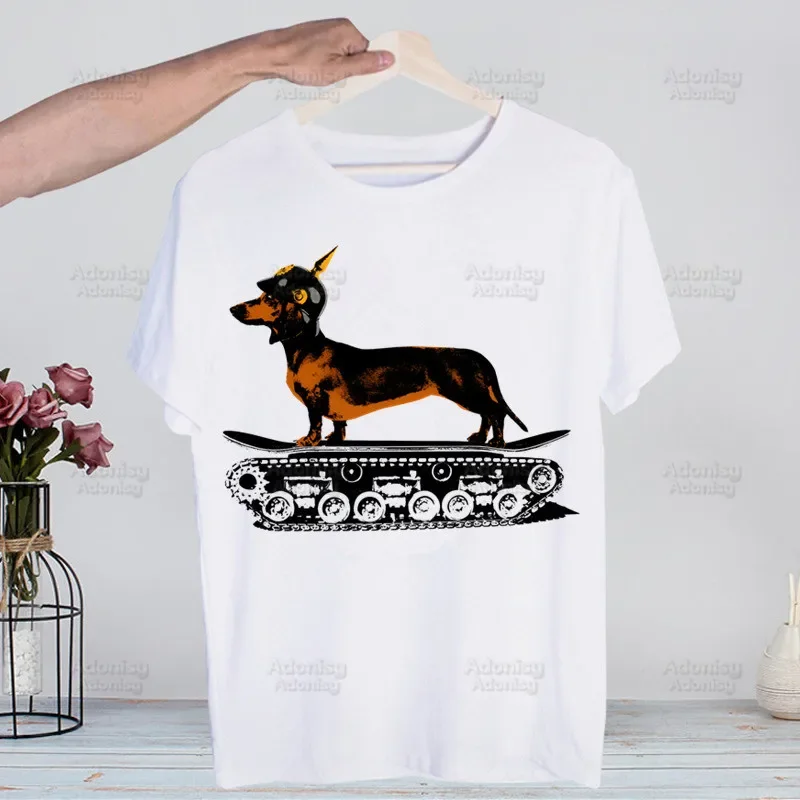 Dachshund Teckel Funny Cute Dog Animal Funny T Shirt Men New Casual Short Sleeve Tshirt Homme Manga Unisex T-shirt Tees