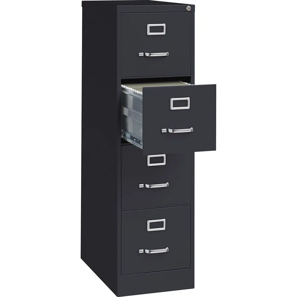 

4Drawer Vertical File with Lock, 15 by 25 by 52Inch, Black