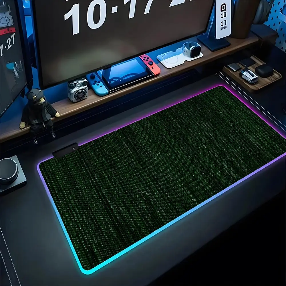 

Коврик для мыши The Matrix, игровой RGB-коврик для мыши с подсветкой, коврик для клавиатуры Gamer Girl XXL Kawaii, коврик для ноутбука, настольный коврик, коврик для стола
