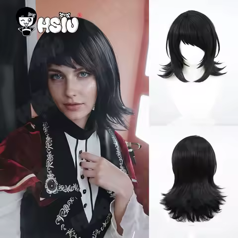 Yahata Umiri Timoris Cosplay Wig Fiber synthetic wig「HSIU」45cm short black Wig+Wig cap Anime BanG Dream!Ave Mujica Cosplay Wig