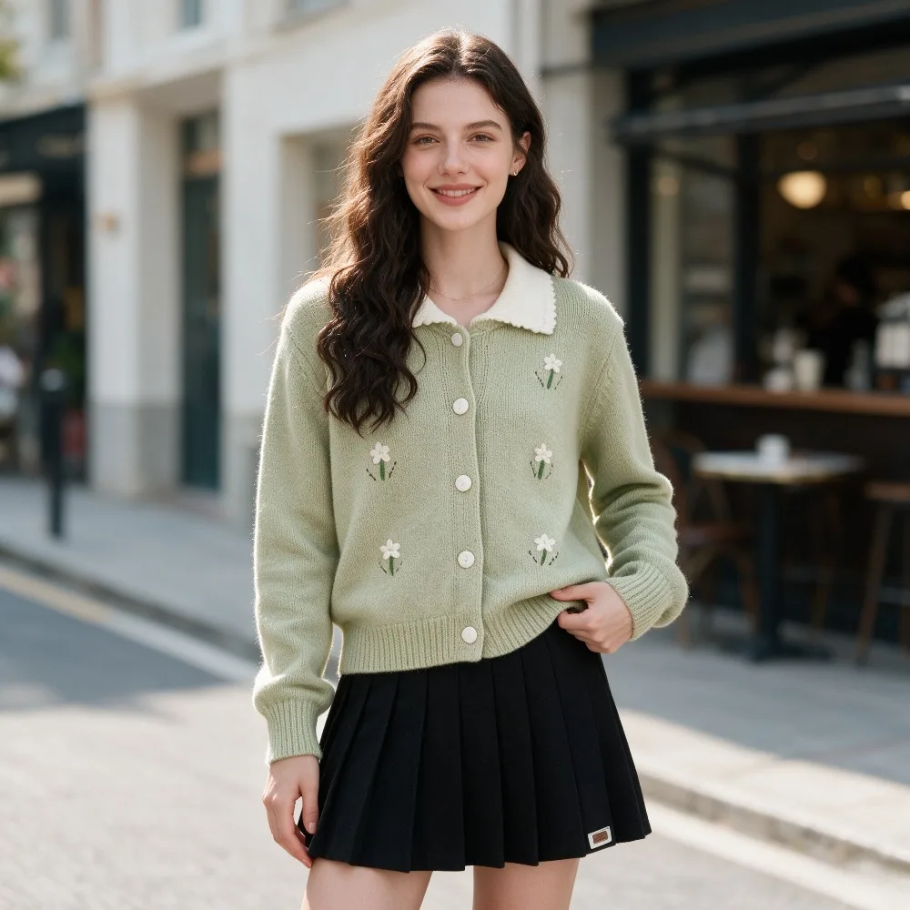 cardigan-de-punto-con-bordado-floral-delicado-para-otono-sueter-con-cuello-de-muneca-uniforme-escolar-para-el-campus-uso-diario-temporada-de-regreso-a-clases