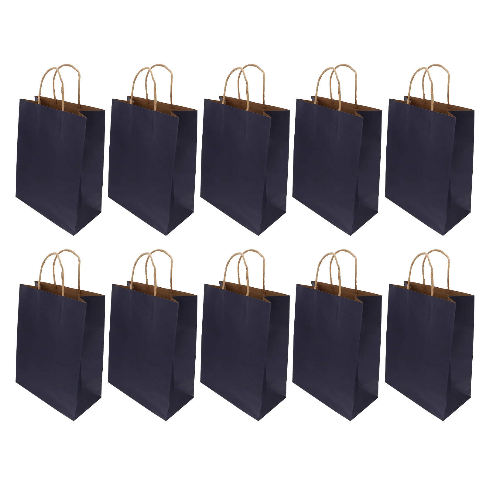 

10pcs Kraft Paper Shopping Bags Thickened Sturdy Oilproof Waterproof Ideal Bakery Cafe Use Food Packaging Gifts