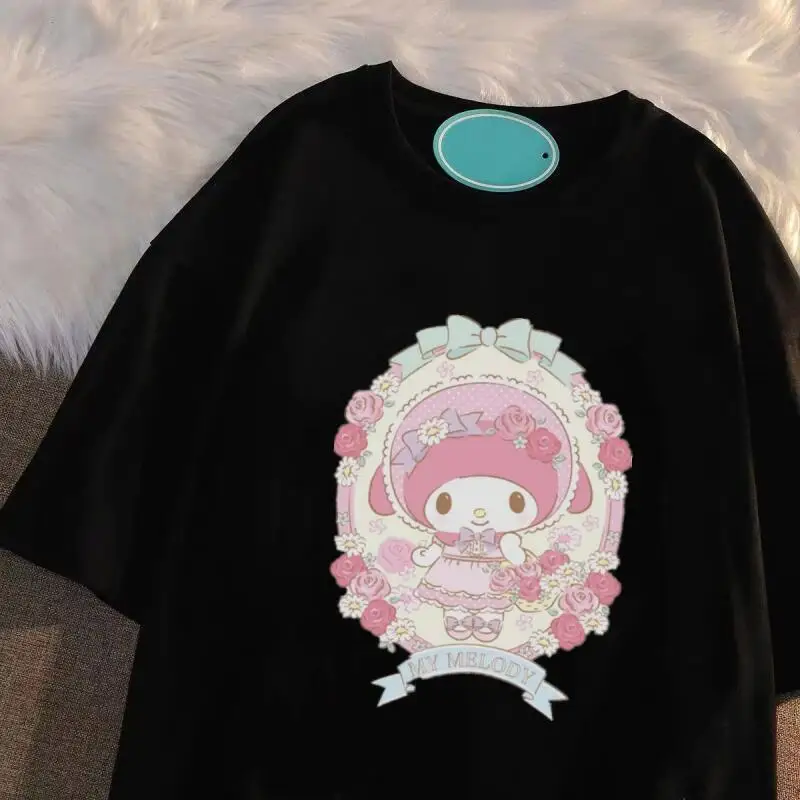 Pure Cotton Short-Sleeved T-Shirt My Melody Women's New Summer Loose Girl Top Sanrio Cute Sweet Salt Versatile Age Reducing Item