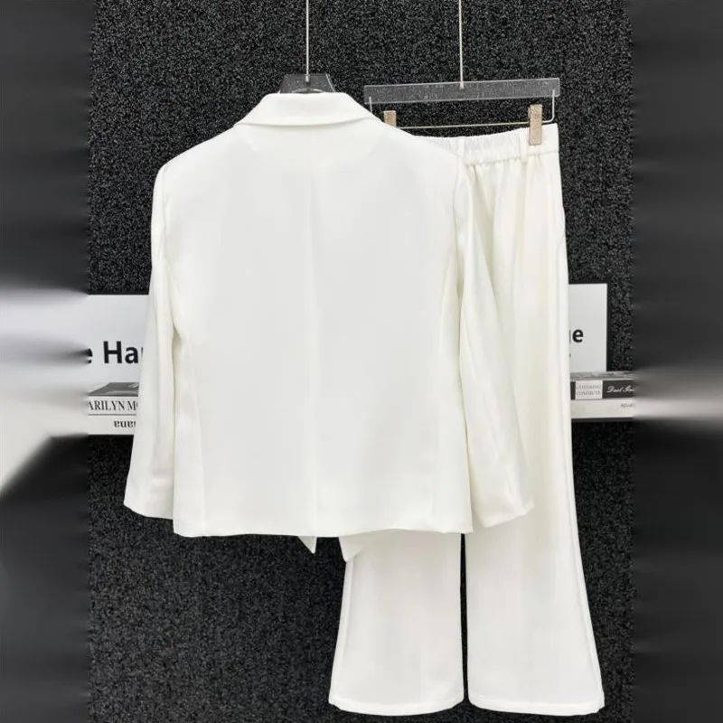 WVGA Spring Autumn New Man High-end Shoulder-padded  Metal Buttons Blazer Niche Casual Straight Suit Pants Two-piece Sets W22323